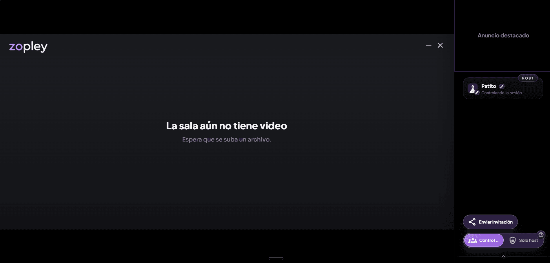 Vista principal de Watch con la experiencia sincronizada